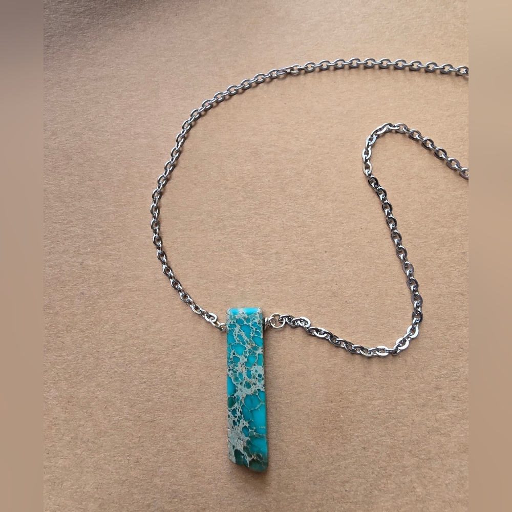 Turquoise and Silver Pendant Necklace